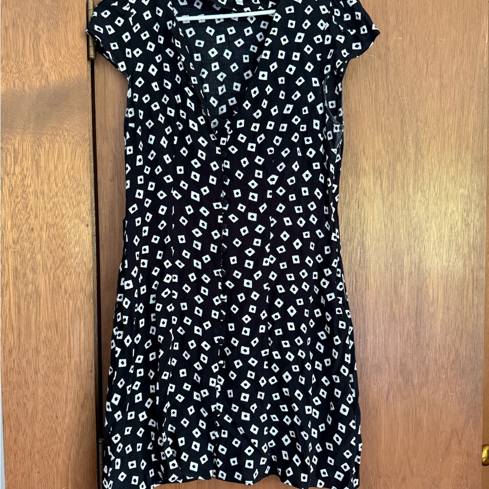 & other stories Black and White Patterned Dress - size 6